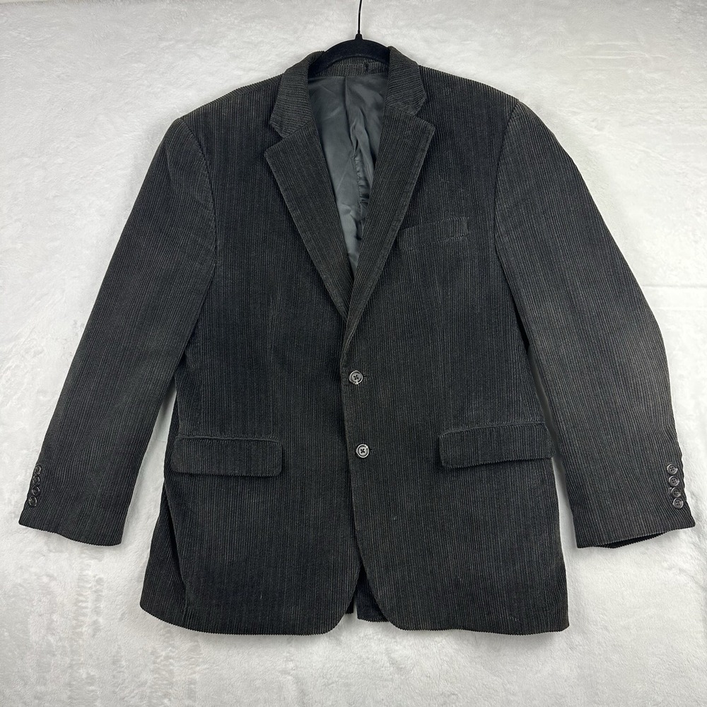 Chaps Ralph Lauren Mens Regular 44R Black Corduroy Suit Jacket  EUC